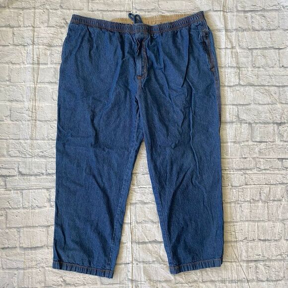 Haband active Joe XL short 100% cotton pull on pants/jeans w/elastic waist - Picture 1 of 12